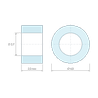 Plan coté 2,5 mm, Entretoise lisse acier zingué Ø2,7x4,5mm pour vis M2,5