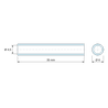Plan coté 35 mm, Entretoise lisse acier zingué Ø4,5x6mm pour vis M4