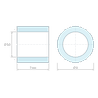 Plan coté 7 mm, Entretoise lisse acier zingué Ø5,6x8mm pour vis M5