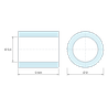 Plan coté 9 mm, Entretoise lisse acier zingué Ø5,6x8mm pour vis M5