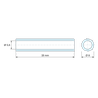 Plan coté 38 mm, Entretoise lisse acier zingué Ø5,6x8mm pour vis M5