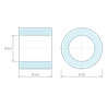 Plan coté 8 mm, Entretoise lisse acier zingué Ø6,4x10mm pour vis M6