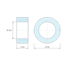 Plan coté 7 mm, Entretoise lisse acier zingué Ø10,4x16mm pour vis M10