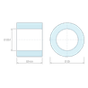 Plan coté 12 mm, Entretoise lisse acier zingué Ø10,4x16mm pour vis M10