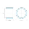 Plan coté 10 mm, Entretoise lisse acier zingué Ø12,4x16mm pour vis M12