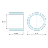 Plan coté 12 mm, Entretoise lisse acier zingué Ø12,4x16mm pour vis M12