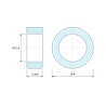 Plan coté 3 mm, Entretoise lisse acier inoxydable Ø5,4x8mm pour vis M5