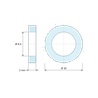 Plan coté 2 mm, Entretoise lisse acier inoxydable Ø6,4x10mm pour vis M6