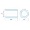 Plan coté 14 mm, Entretoise lisse acier inoxydable Ø6,4x10mm pour vis M6