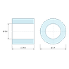 Plan coté 12 mm, Entretoise lisse acier inoxydable Ø8,4x14mm pour vis M8
