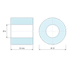 Plan coté 10 mm, Entretoise lisse aluminium Ø6x12mm pour vis M6