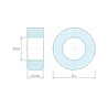 Plan coté 1,5 mm, Entretoise lisse plastique polyamide PA6 renforcé fibre de verre Ø2,2x4mm pour vis M2