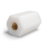 Entretoise isolante hexagonale filetée femelle/femelle plastique PA6 insert laiton M2,5 - 6 mm sur plats