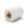 Entretoise isolante hexagonale filetée femelle/femelle plastique PA6 insert laiton M3 - 7 mm sur plats