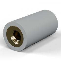 Entretoise isolante ronde filetée femelle/femelle plastique PA6.6 insert laiton M6 - Ø12,7 mm