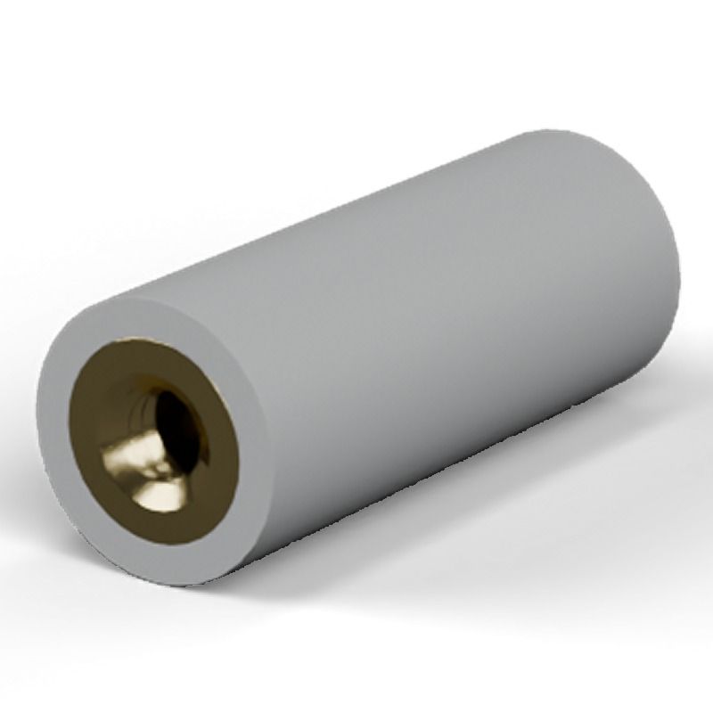Entretoise isolante ronde filetée femelle/femelle plastique PA6.6 insert laiton M2,5 - Ø6,5 mm