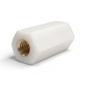 Entretoise isolante hexagonale filetée femelle/femelle plastique PA6.6 insert laiton M4 - 8 mm sur plats