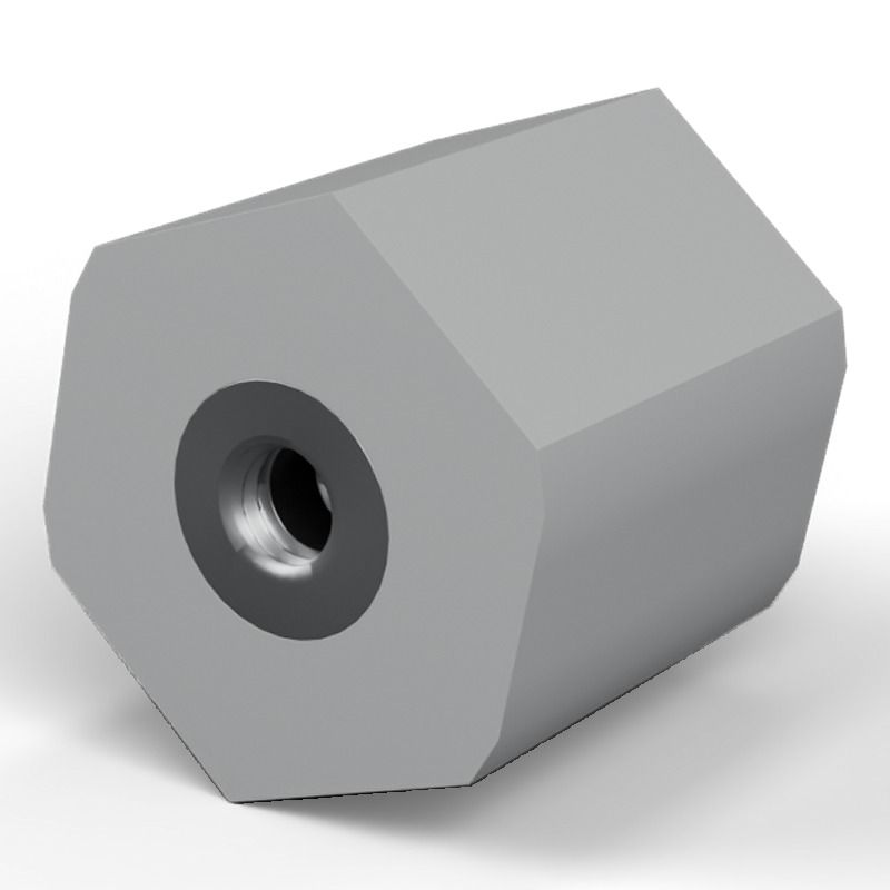 Entretoise isolante hexagonale filetée femelle/femelle plastique polyester insert acier M6 - 25 mm sur plats