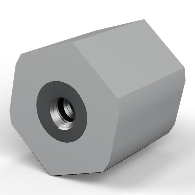 Entretoise isolante hexagonale filetée femelle/femelle plastique polyester insert acier M8 - 30 mm sur plats