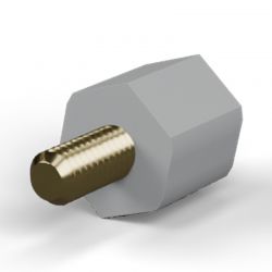 Entretoise isolante hexagonale filetée mâle/femelle plastique PA6 insert laiton M3 - 7 mm sur plats
