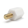 Entretoise isolante hexagonale filetée mâle/femelle plastique PA6 insert laiton M3 - 7 mm sur plats