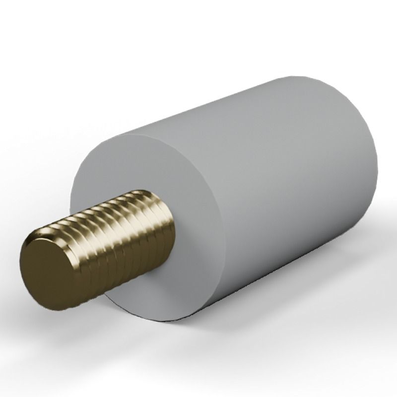 Entretoise isolante ronde filetée mâle/femelle plastique PA6.6 insert laiton M8 - Ø19 mm
