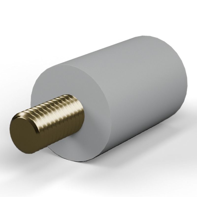 Entretoise isolante ronde filetée mâle/femelle plastique PA6.6 insert laiton M10 - Ø25 mm