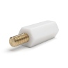 Entretoise isolante hexagonale filetée mâle/femelle plastique PA6.6 insert laiton M5 - 10 mm sur plats
