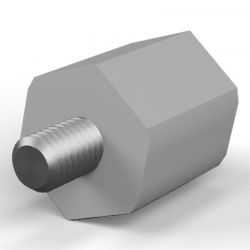 Entretoise isolante hexagonale filetée mâle/femelle plastique polystyrène insert acier M5 - 13 mm sur plats