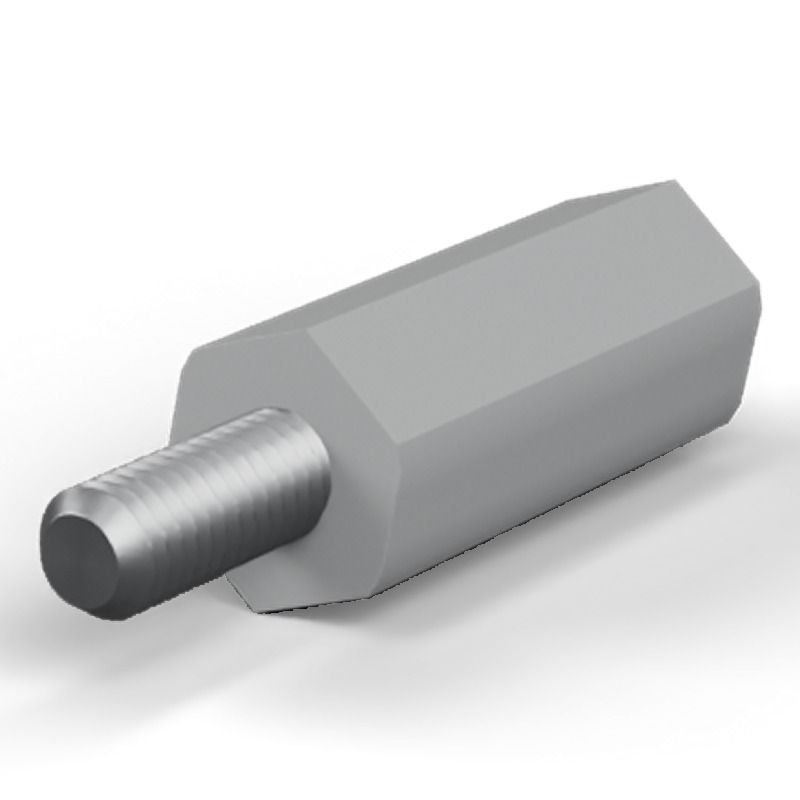 Entretoise isolante hexagonale filetée mâle/femelle plastique polystyrène insert acier M3 - 6 mm sur plats