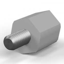 Entretoise isolante hexagonale filetée mâle/femelle plastique polystyrène insert acier M4 - 9 mm sur plats
