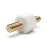 Entretoise isolante hexagonale filetée mâle/mâle plastique PA6 insert laiton M2,5 - 6 mm sur plats