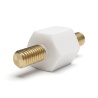 Entretoise isolante hexagonale filetée mâle/mâle plastique PA6 insert laiton M3 - 7 mm sur plats