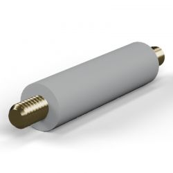 Entretoise isolante ronde filetée mâle/mâle plastique PA6.6 insert laiton M4 - Ø8 mm
