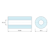 Plan coté 6 mm, Entretoise lisse céramique C221 Ø1,3x3mm