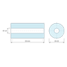 Plan coté 10 mm, Entretoise lisse céramique C221 Ø1,5x4,5mm