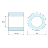 Plan coté 4,15 mm, Entretoise lisse céramique C221 Ø3,1x5mm