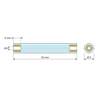 Plan coté 52 mm, Entretoise isolante ronde filetée femelle/femelle plastique PA6.6 insert laiton M3 - Ø8 mm