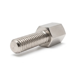 Entretoise hexagonale filetée mâle/femelle laiton nickelé au plomb UNC4-40 / M2,5 - 4 mm sur plats