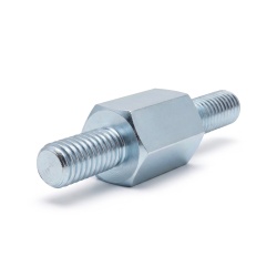 Entretoise hexagonale filetée mâle/mâle acier zingué bleu M3 - 5,5 mm sur plats, tiges 6 et 8 mm