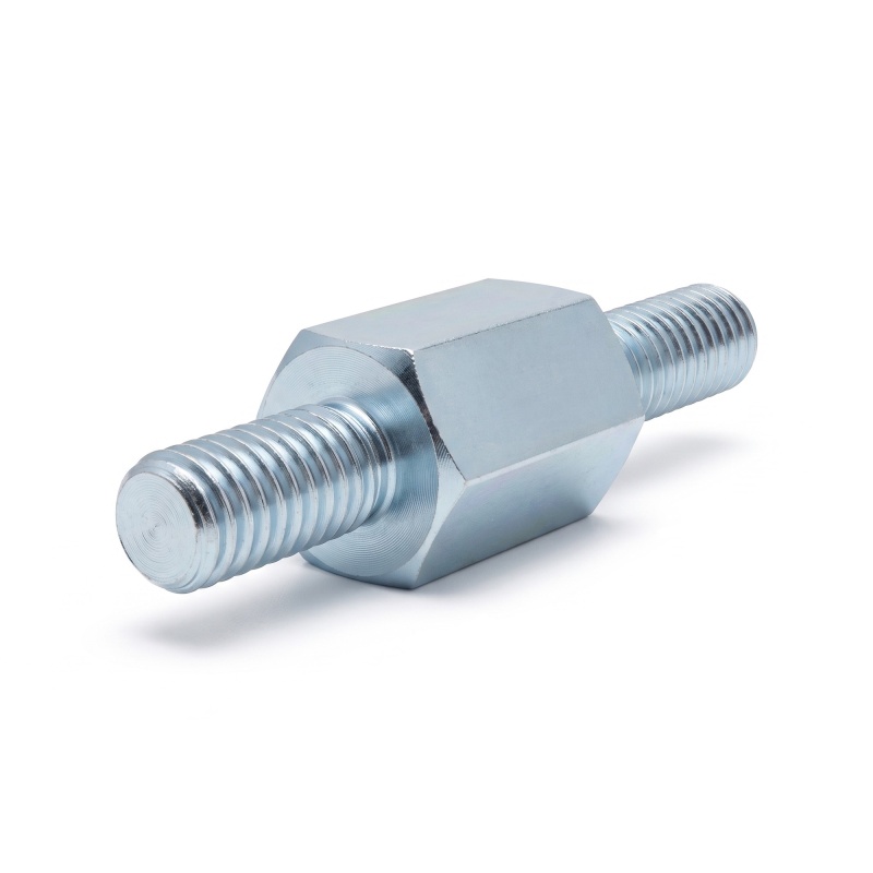 Entretoise hexagonale filetée mâle/mâle acier zingué bleu M3 - 5,5 mm sur plats, tiges 6 et 8 mm