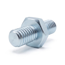 Entretoise hexagonale filetée mâle/mâle acier zingué bleu M4 - 7 mm sur plats, tiges 6 et 7 mm