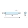 Plan coté 45 mm / 6,4 mm, Entretoise hexagonale filetée mâle/mâle plastique polyamide PA6.6 UL94-HB M4 - 8 mm sur plats
