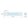 Plan coté 42 mm, Entretoise ronde filetée femelle/femelle plastique polyamide PA6 renforcé fibre de verre blanc UL94-HB M3 - Ø6 mm