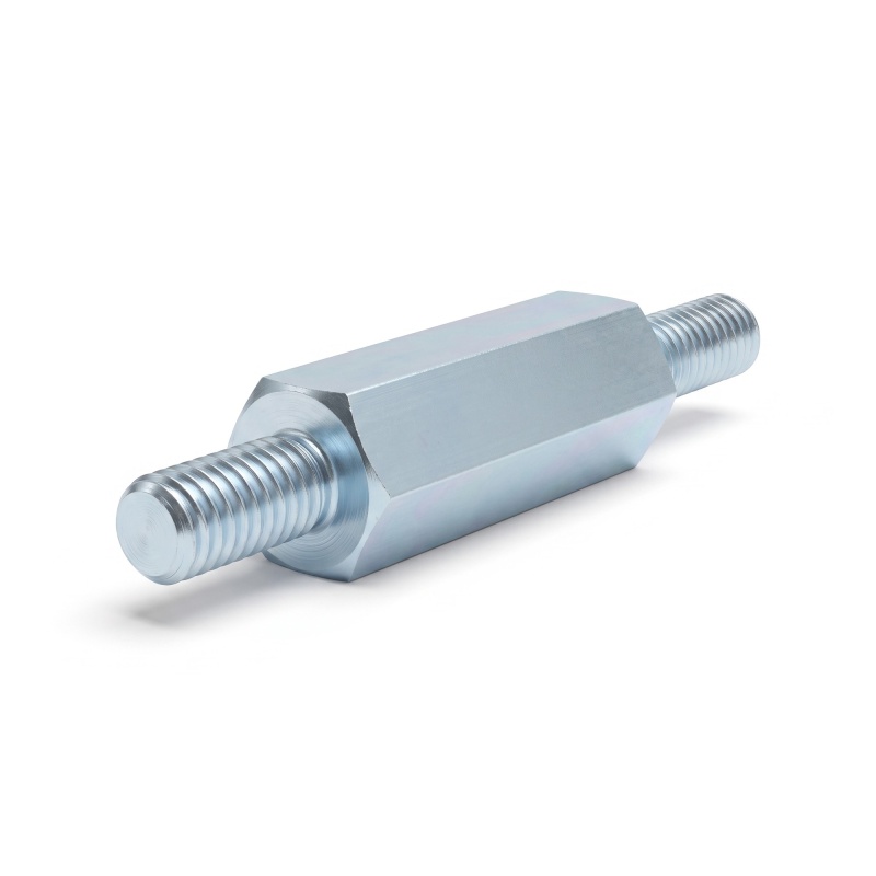 Entretoise hexagonale filetée mâle/mâle acier zingué sans plomb M3 - 5,5 mm sur plats, tiges 6 et 8 mm