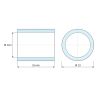 Plan coté 15 mm, Entretoise lisse laiton nickelé au plomb Ø10,2x13mm pour vis M10