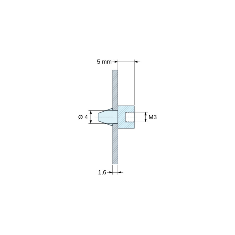 Support de carte à clipser M3 Plastique PA6.6 noir