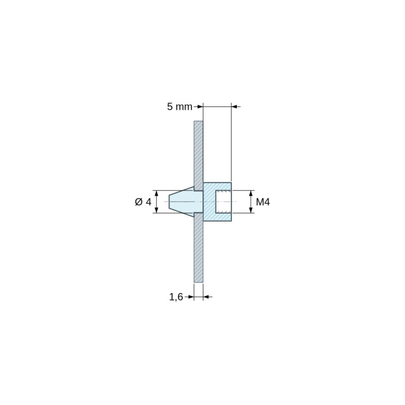 Support de carte à clipser M4 Plastique PA6.6 noir