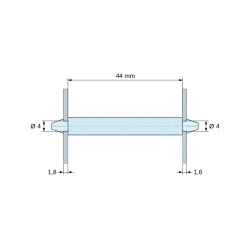 Support de carte à clipser des deux côtés, polyamide PA6.6 noir UL94-HB, carte Ø4 mm 1,8 mm / châssis Ø4 mm 1,6 mm
