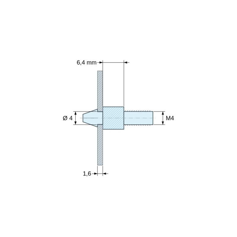 Support de carte à clipser M4 Plastique PA6.6 naturel